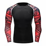 Fanii Quare Men's Soft Slim Long Sleeve Dry-Fit Compression Gym Trainning Shirt Black 11 XL