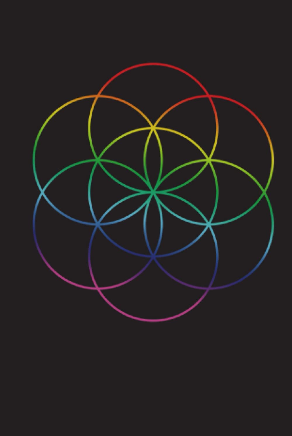 Seed of Life Rainbow Sacred Geometry Journal: 6" x 9" Dotted Grid Blank. Notebook, Sketchbook, or Diary, 120 pages