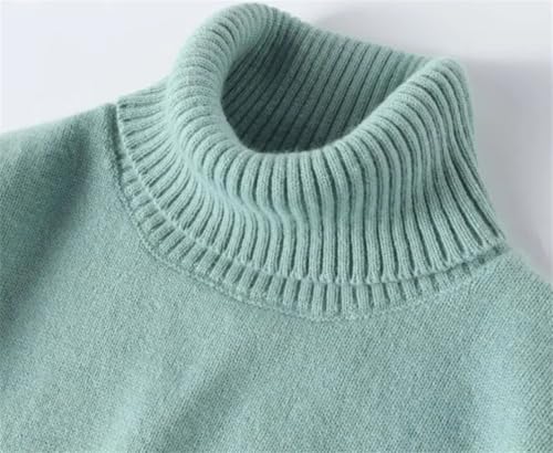 Men High Collar Men Sweater Long Sleeve Solid Knitwear Warm Pullover Jumper3