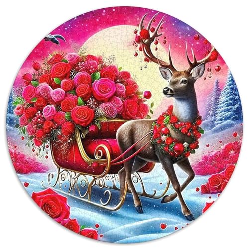 cerf 1000 Pièces Puzzle pour Adultes Et Enfan Animal Puzzle Rond Décoration Moderne Jeu Cadeau Unique 1000pcs (67.5x67.5cm)