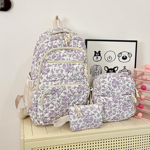Sac d'école cartable léger et résistant avec compartiments pour fille - 6