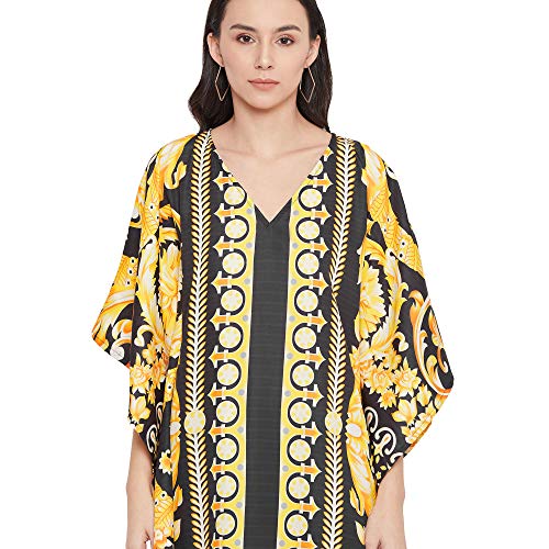 Image of Oussum Women Plus Size Kaftan Kimono Loose Maxi summer dresses for women Beach 3 /4 Sleeve Casual lounge dress Boho