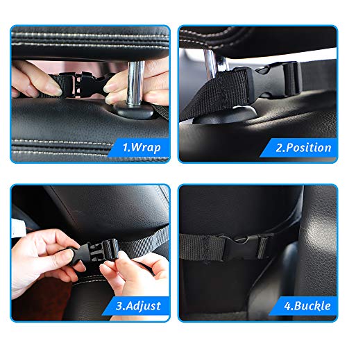 Funbliss Car Backseat Organizer -Kick Mat Seat Protector,Suitable for Mini IPad,7.9 Screen,Premium 600D Oxford Waterproof Fabric 2 Pack Beige