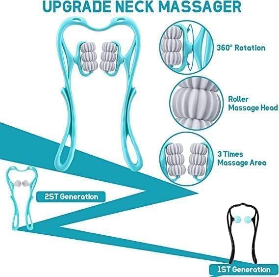 Vajin Neck Massager for Pain Relief, Trigger Point Roller Massager Deep Tissue Handheld Shoulder Massager Tool for Legs Waist Neck Arm 1