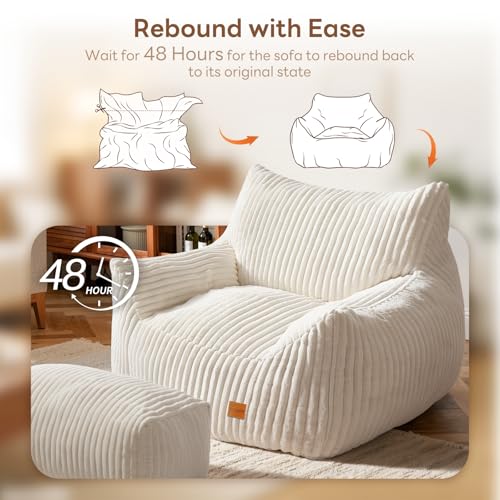 Image of Giant Bean Bag Chair, Oversized Bean Bag Couch for Adults