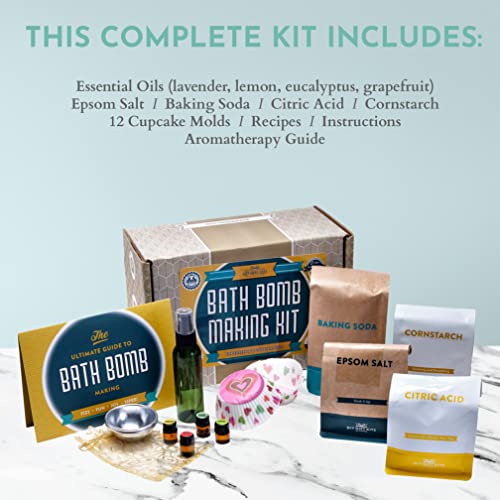 DIY Gift Kits Bath Bomb Making Kit, Make 12 All Natural Bath Bombs at Home, Made in The USA, 100%...