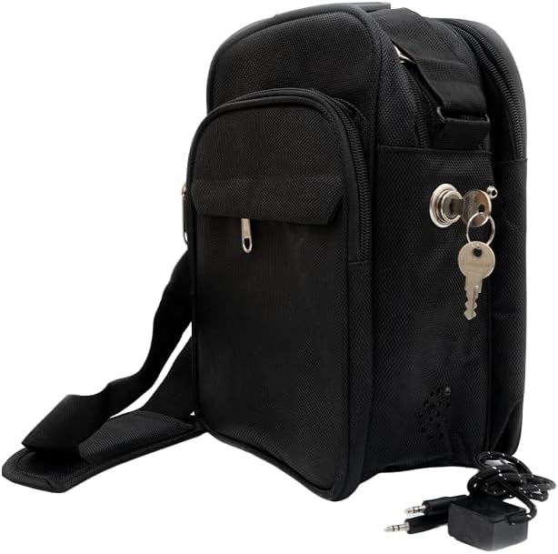 Executive Security Alarm Pouch (Black) | Temper Proof | Safety Lock | No Electric Wiring or Power Required | Siren Sound | Adjustable Straps | Resilent Locks | Durable Zippers | Waterproof