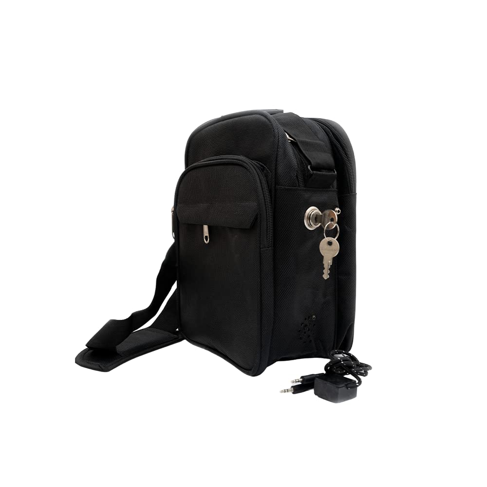 Executive Security Alarm Pouch (Black) | Temper Proof | Safety Lock | No Electric Wiring or Power Required | Siren Sound | Adjustable Straps | Resilent Locks | Durable Zippers | Waterproof