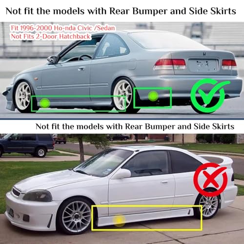 Image of Mud Flaps Fit for 1996-1998 Ho-nda Civic 2-Door Coupe /4-Door Sedan (Not Fits 2-Door Hatchback), Dedicated Mudguard for Four Seasons Protection, Front and Rear