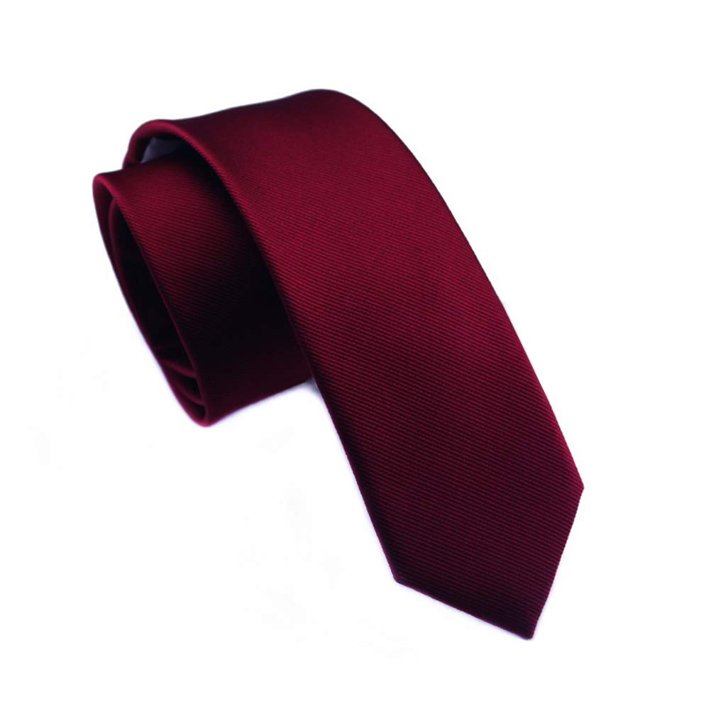 Elviros Solid Color ties for men Eco-friendly Fashion Slim Necktie 2.4'' [6cm]