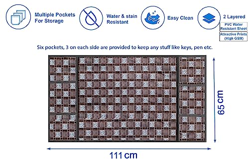 Image of Stylista Refridgerator top Cover Suitable for Samsung ‎RT28C3742S8 /HL, 236 Liter Fridge, Dimension (WXD) 65x111 CM, Basketweave Pattern Multicolor