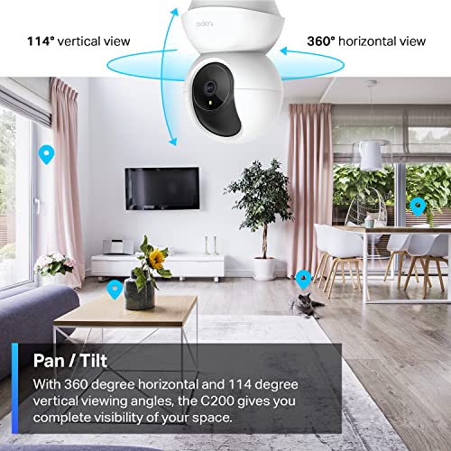 Tp-Link Tapo Pan/Tilt Security Camera For Baby Monitor, Pet Camera W/ Motion Detection, 1080P, 2-Way Audio, Night Vision, Cloud & Sd Card Storage, Works With Alexa & Google Home (Tapo C200) #TOP2