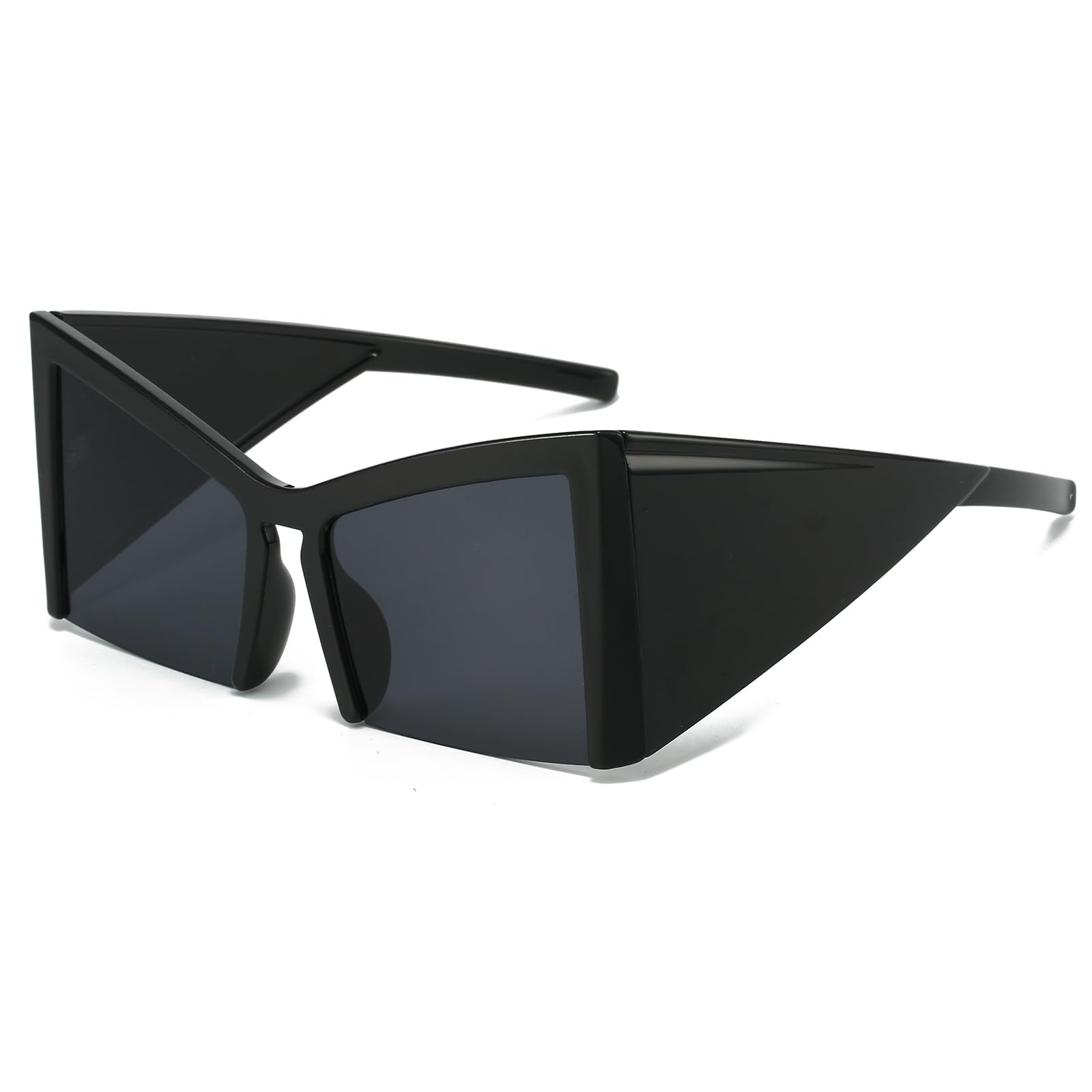 YAMEIZE Trendy Oversized Cat Eye Sunglasses - Fashion Square UV400 Protection Sun Glasses for Women Men Outdoor Driving