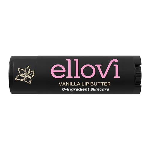 Ellovi Bálsamo labial de mantequilla labial natural, vainilla, lo suficientemente puro para comer, fabricado con solo 6 ingredientes veganos,