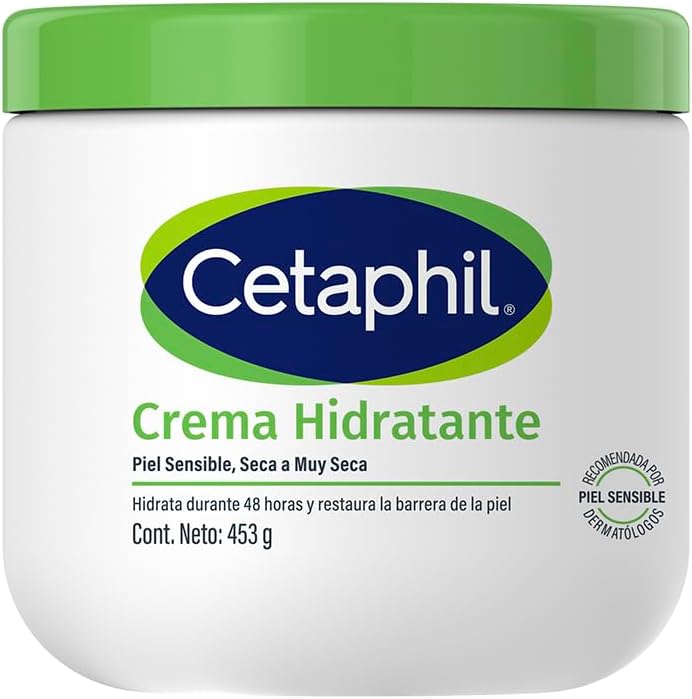 CETAPHIL Crema Hidratante 1 pz 453 g Restablece la Barrera Natural de la Piel en 1 Semana Recomendada por Dermatólogos para Piel Sensible