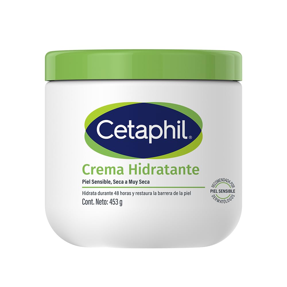 CETAPHIL Crema Hidratante 1 pz 453 g Restablece la Barrera Natural de la Piel en 1 Semana Recomendada por Dermatólogos para Piel Sensible