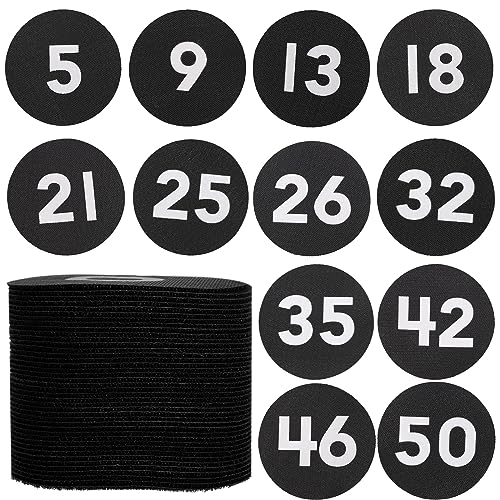 TOYMIS 50pcs Carpet Floor Circle Sit Markers, Round Floor Number Markers Carpet Markers for Classroom with Numbers 1-50, 4 Inch Diameter, Black