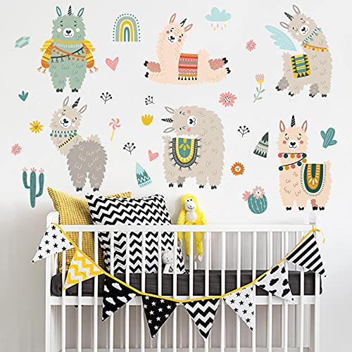Wall Decal Stickers Removable Vinyl Mural Home Office Decor Library Wall White Plane 30 X 60cm(2 Sheets), Grey Alpaca - Image 4