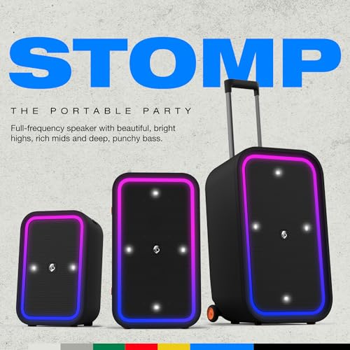Skullcandy Stomp Bluetooth Speaker – IPX7 Waterproof Wireless Portable Speaker, with LED Lightshow & Strobe Modes, 12 Hour Battery, Multi-Link, & USB-C & USB-A Output Charging (Stomp, Black) - image 9