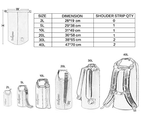Image of Unigear Floating Waterproof Dry Bag for Kayaking, 2L /5L /10L /20L /30L /40L