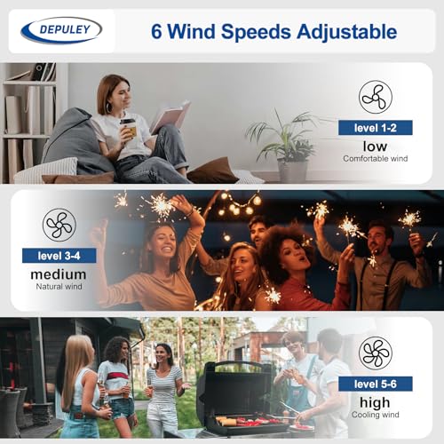 Image of Depuley 42-Inch Ceiling Fans with Lights: Outdoor Waterproof Ceiling Fan for Patios - Plug in Gazebo Fans with Remote Control - Low Profile Outdoor Fan 3 CCT DC Motor for Pergola Porch - Wood Color
