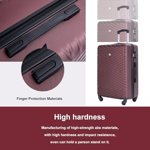 Image of Travelhouse 4-Piece Hardside Luggage Set with Spinner Wheels & TSA Lock | Lightweight ABS hardside set: 16 inch personal item + 20 inch carry-on + 24 inch + 28 inch checked