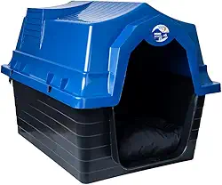 Casinha Para Cachorro N5 Com Colchonete(Azul,N4-50CM)