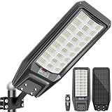 loyoele Solar Street Light Outdoor Waterproof Dusk to Dawn, 9000W Solar Parking Lot Lights Commercial Large Outdoor Flood Light Heavy Duty Solar Power with Motion Sensor for Yard Garden