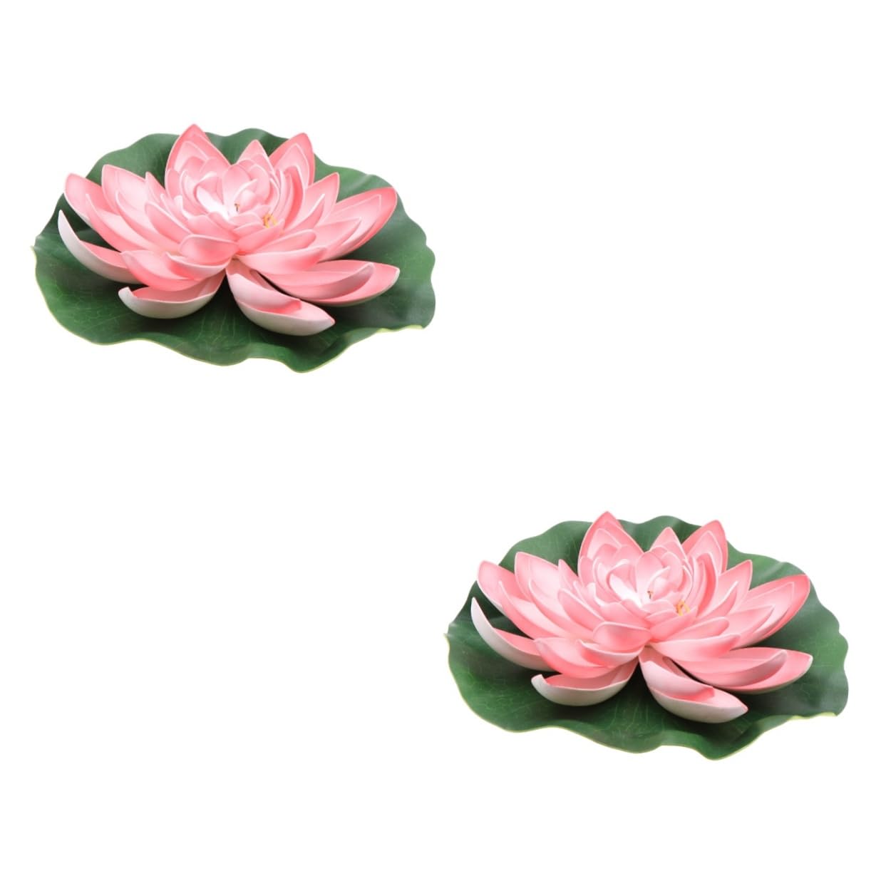 CiieeoFloating Flowers for Pool 2 Pcs Artificial Water Floating Lotus Decorative Small Lilly Pad Floating Mat Floating Lily Pads Floating Pool Flower Fish Tank Decoration False Lotus Leaf Pink Plant