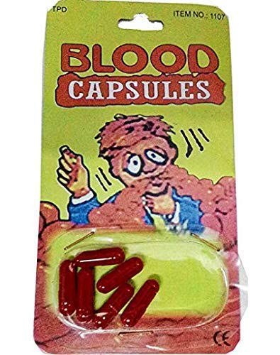 KANAbee Fake Blood Capsules for Party Pranks and Fun (Red, Set of 6)