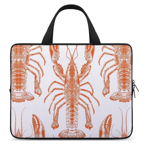 Sac ordinateur 15 pouces à motif crevettes oranges pour le bureau et les déplacements