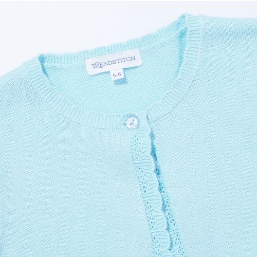 Girls Long Sleeve Sparkle Bolero Cardigan Kids Button Closure Knitted Shrug Cropped Sweaters Tops 3-12 Years3