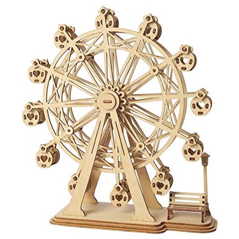 Rolife Woodcraft Construction Kit Modular Mechanical Model 3D Wooden Puzzle for Self-Assembly Toy Gift For Kids, Teens and Adult(Ferris Wheel) Cover