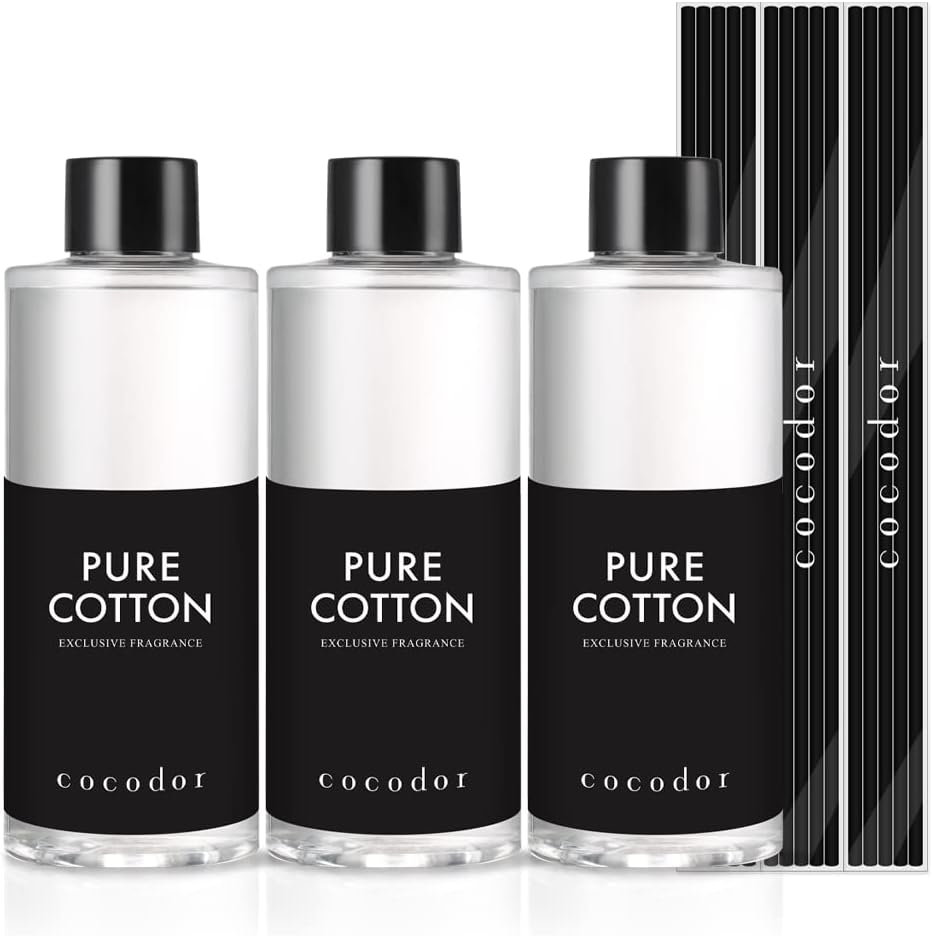 [COCODOR/Pure Cotton] Reed Diffuser Refill 200ml * 3packs with Black