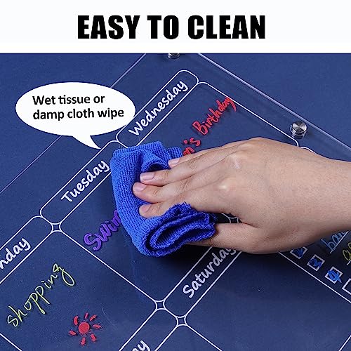 Acrylic Calendar For Fridge 14X10'' 2 Set, Ezzgol Clear Acrylic Dry Erase Board With 4Pcs Strong Magnets, Magnetic Pen Holder, 6Pcs Markers, Weekly To Do List And Blank Memo Fridge Calendar #TOP2