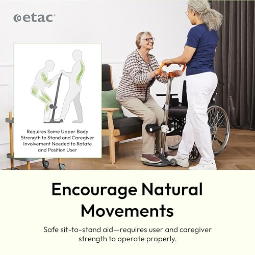 Etac Turner PRO Patient Transfer Aid - Sit to Stand Lift for Elderly with High Safe Working Load (440 lbs) - Patient Lift and Mobility Assist for Safer Transfers with Platform Disc & Anti-Slip Bottom - Image 6