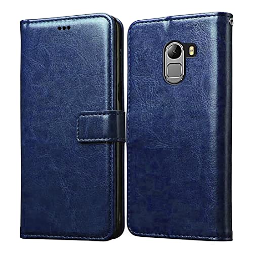 Image of Flip Cover Back Case for Lenovo K4 Note | Premium Leather Finish | Inbuilt Pockets & Stand | Flip Cover Back Case for Lenovo K4 Note (Blue)