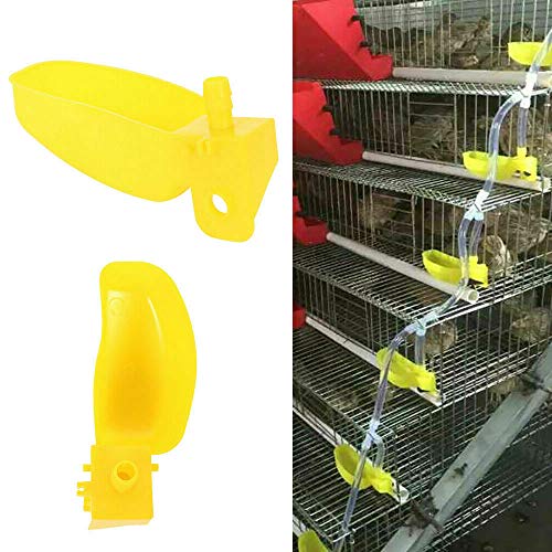 SaiDian 10 Pcs Automatic Bird Waterer for Cage Pigeon Automatic Water Feeder for Chickens Farm Animal Tool Right Hanging Poultry Drinking Bowls