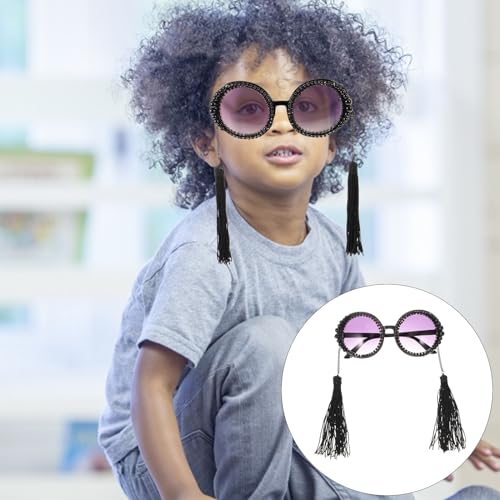 Retro Tassel Sunglasses for Women Unique Alloy Frame Round Sunglasses Trendy Eye Glasses for Christmas Party Bar Entertainment2