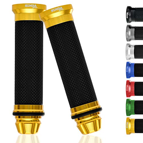 Manopole universali per moto 22 mm – 24 mm per scooter ciclomotori di alta qualità antiscivolo in gomma di alta qualità in alluminio CNC design premium…