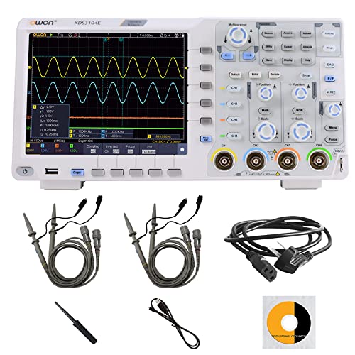 Image of OWON XDS3104E 4CH DSO Digital Oscilloscope, 100MHZ Bandwidth 1GS /s Digital Storage oscilloscope Support SCPI, and LabVIEW