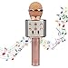 mockins Wireless Bluetooth Karaoke Microphone with Built in Bluetooth Speaker All-in-One Karaoke Machine | Compatible with Android & iOS iPhone - Rose Gold Color