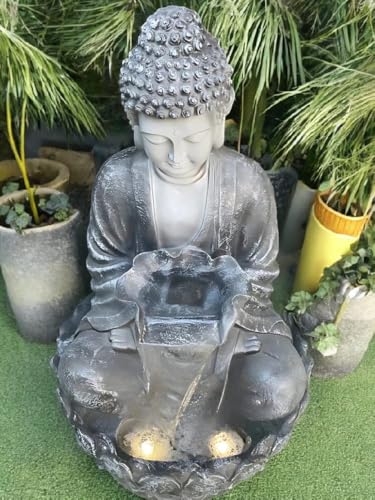 Image of Resin Buddha Statue Decorative Water Fountains for Outdoor Living Room, Office, Garden 4 Feet Large Buddha Fountain, Sitting Pose, Large Big Size (Design 5)