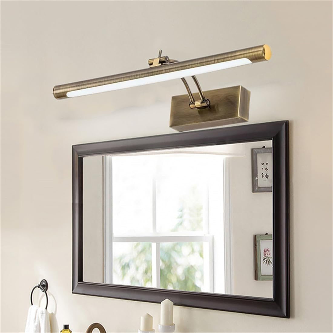 Touch Dimmer - Lampada da parete a LED, 43 cm, faretti da parete, lampade per specchio da bagno, illuminazione e illuminazione per bagno, decorazione interna
