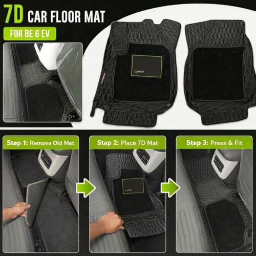 Image of EV MASTER 7D Car Floor Mats for Mahindra BE 6 Hybrid (2026 Onwards) Complete Set | All Weather | Anti-Slip | Luxury Premium Car Mat | Full Coverage | Custom Fitted Car Foot Mats