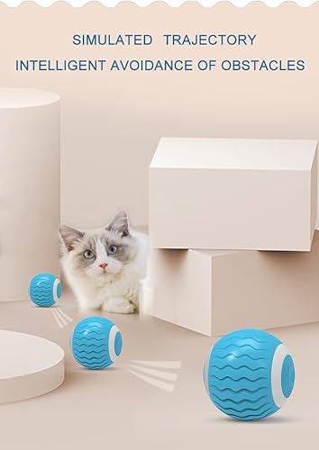 Miniatura 4 de Cat Toys - Pelota giratoria interactiva, rodamiento automático inteligente para entrenamiento de gatos, con luces LED intermitentes, y es recargable