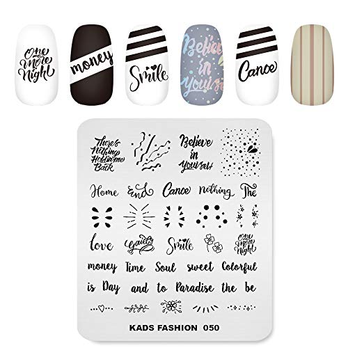 Alexnailart Nagel Kunst Stempel Schablonen Wort Multi-Pattern Vorlagen Stempeln Teller Maniküre Druck Werkzeug