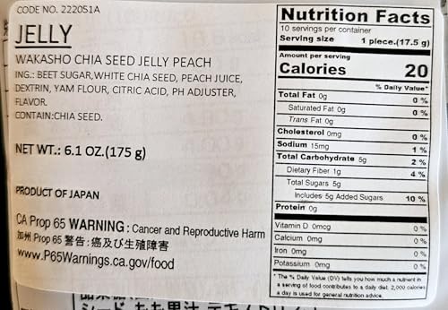 UMAYA - Wakasho Chia Seed Konnyaku Jelly Peach Flavor (6.1oz Per Pack) - Vegan Low Calorie Japanese Konjac Superfood Snack - Plant-Based & Gluten-Free - Individually Wrapped - Made in Japan - 3 Packs - Image 2