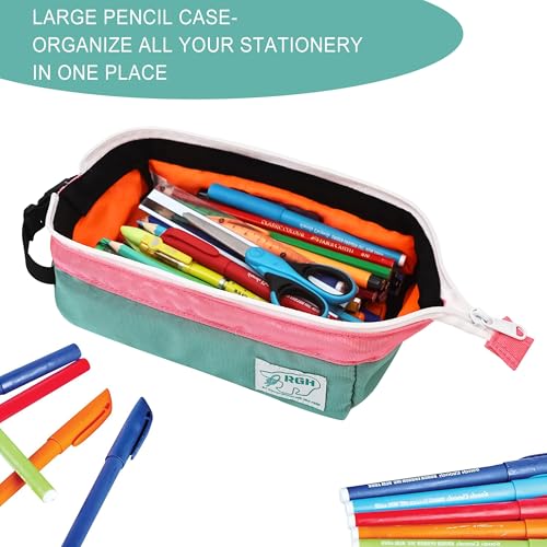 Image of Rough Enough Large Pencil Case Pen Pouch Bag School Art Supplies Sturdy Cordura Fabric for Girls Kids Adults
