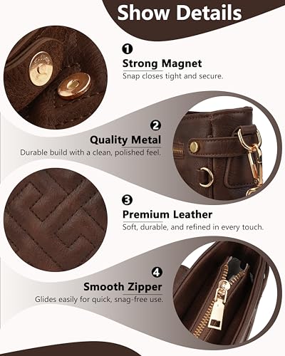 Image of Large Crossbody Bags for Women,Leather Crossbody Purse with RFID